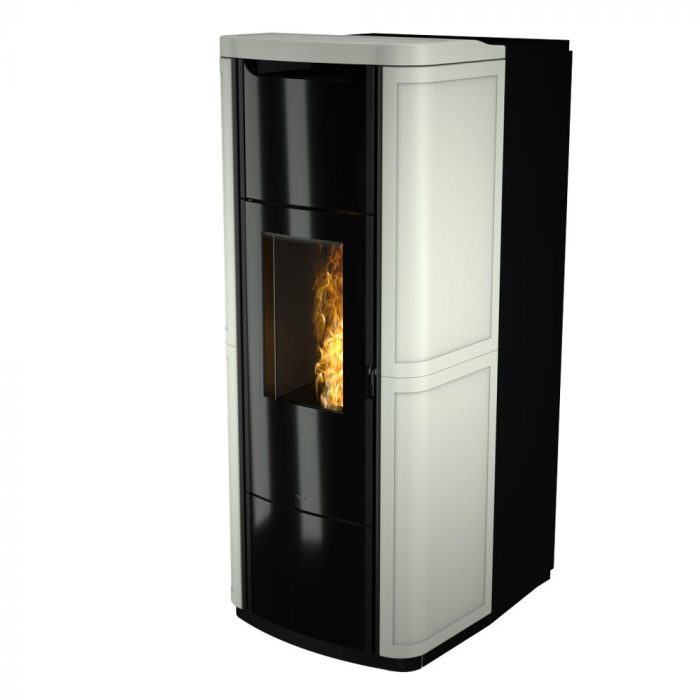 termostufa a pellet nobis mod. h25 shape bianco